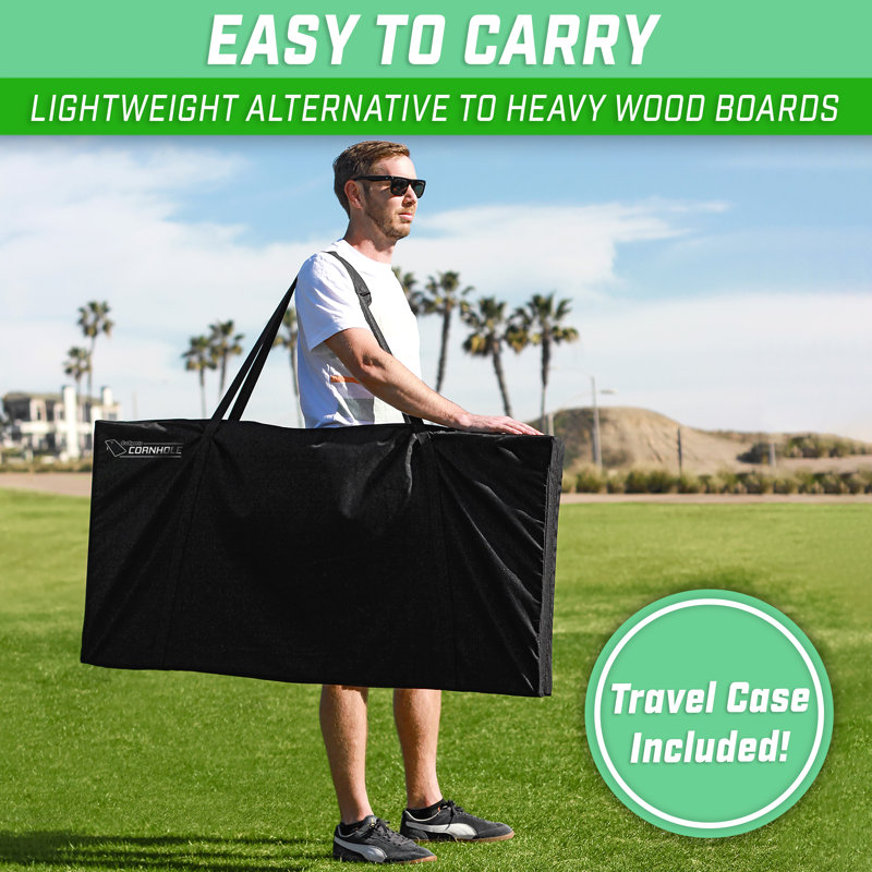 American Flag MDF Cornhole Set with Bean Bags and Carrying Case