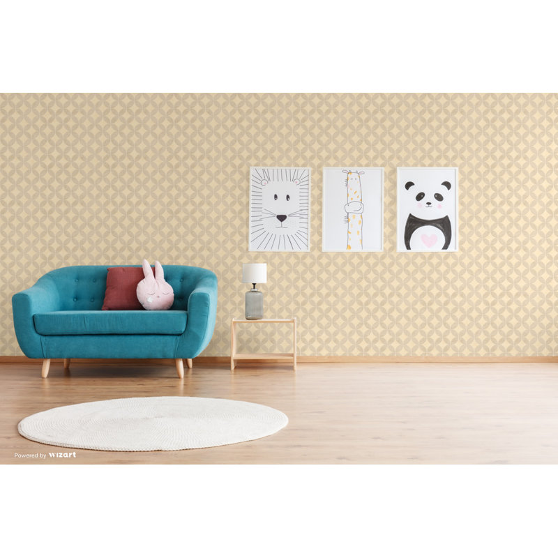 Chantay Geometric 10m x 53cm Wallpaper Roll, Stone