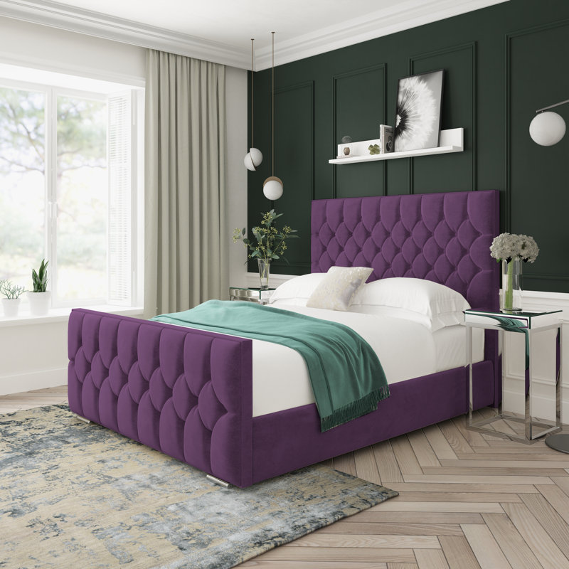 Upholstered Bed, Purple, Double (4'6)