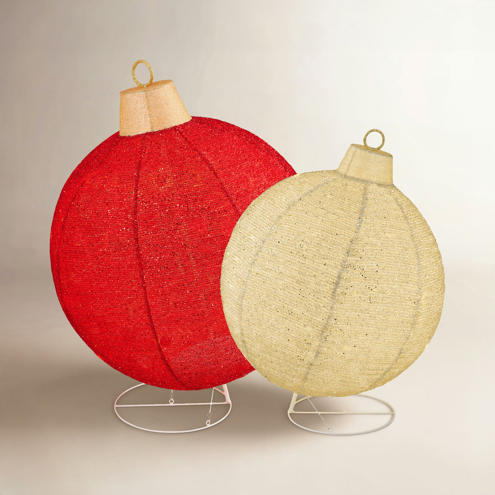 Ball Ornament, Red/Gold