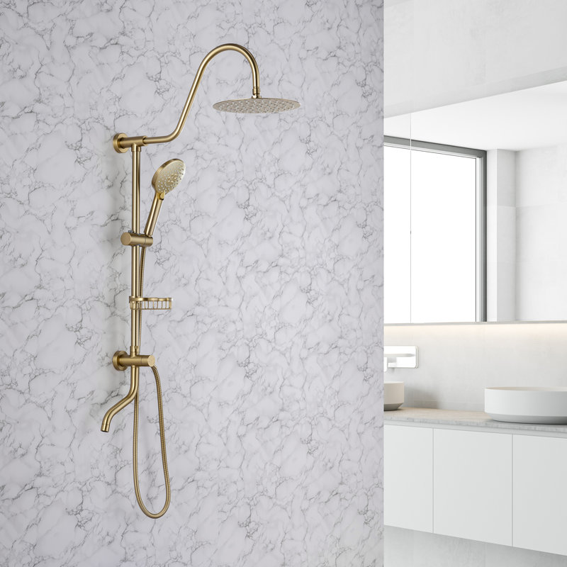 Système de douche complet, Or brossé