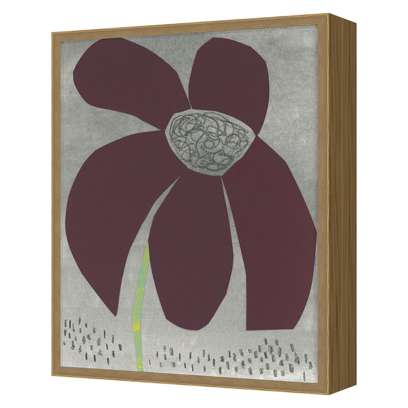 Flower Collage 10 Print by Renee Stramel, 30" H x 24" W x 2.38" D, Oak Framed