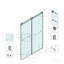 Porte de douche coulissante double sans cadre 60 x 60 po, porte de douche double, verre trempé Sgcc 3/8 po (10 mm), acier inoxydable, chrome