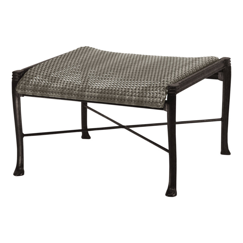 Michigan Woven Ottoman, Vintage, Chestnut Wicker