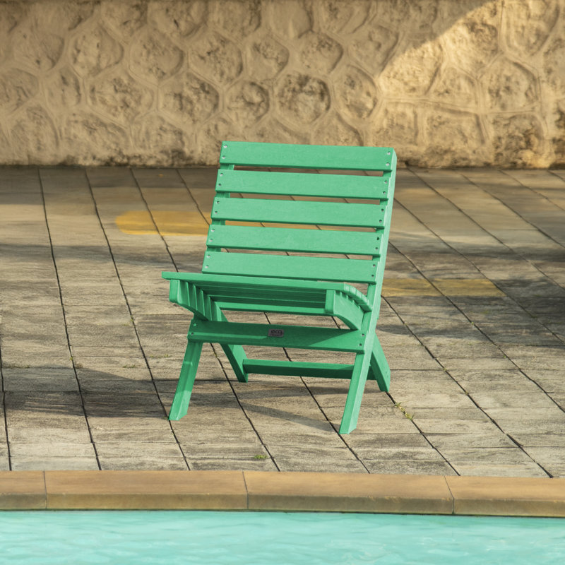 Chaise de patio pliante en PEHD entièrement assemblé Grandcourt, Vert