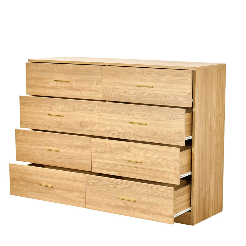 Commode moderne à 8 tiroirs pour la chambre à coucher - Vaste commode de rangement, robuste et sécuritaire