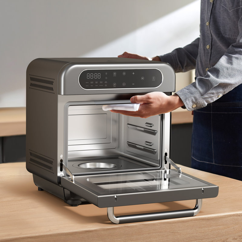 Four à friteuse à vapeur, four grille-pain de comptoir 8-en-1 avec cuisson à la vapeur saine, four à convection de grande capacité pour la cuisson au four, le rôti et la friture à l'air
