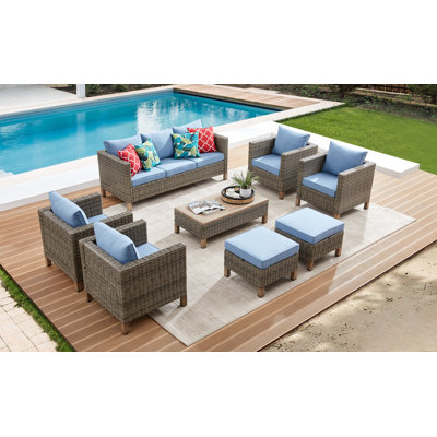 Duponta 9 - Person Patio Conversation Set with Cushions