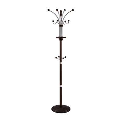 73" Tall Coat Rack With Wood And - Multicolor, For Storage, 22.52" Diameter, Accommodates Coats, Jackets, Hats, Scarves Hanging Stand Stable Holds Scarves, Hats