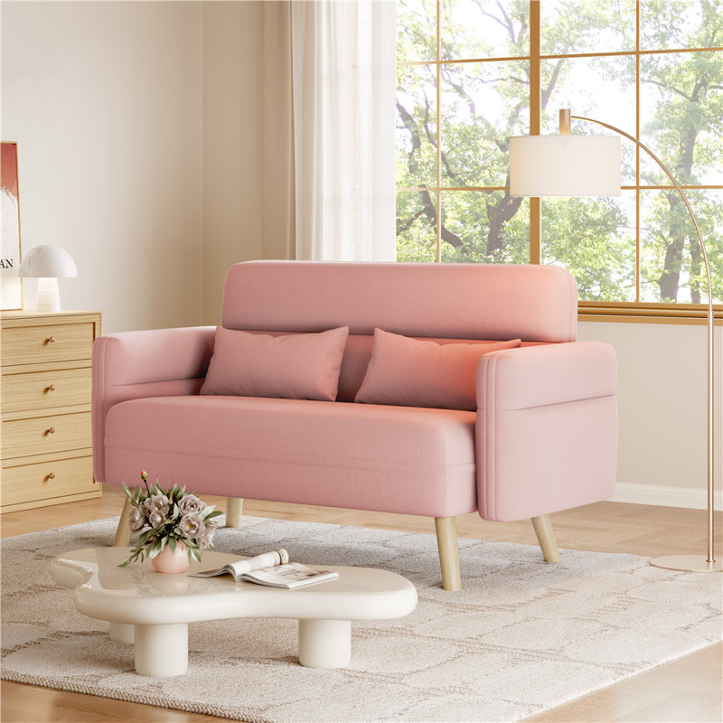 Boarisch 46.5" Upholstered Loveseat, Pink