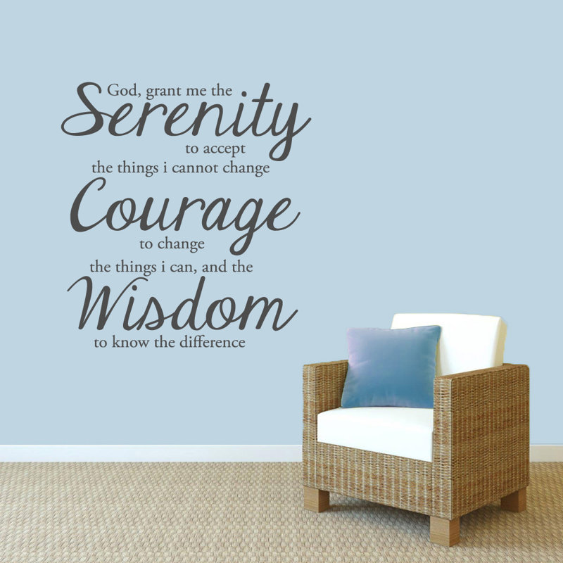 Décalcomanie murale, "Serenity Prayer", Gris foncé