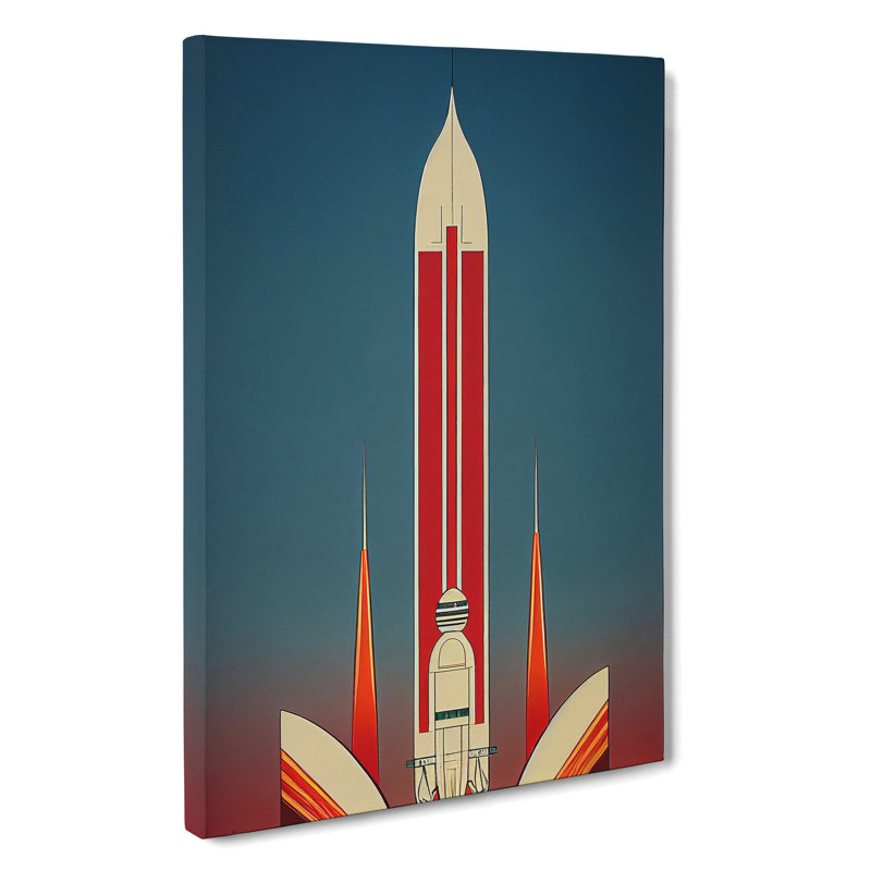 An Exciting Spaceship Rocket - Wrapped Canvas, 50cm H x 35cm W x 3cm D