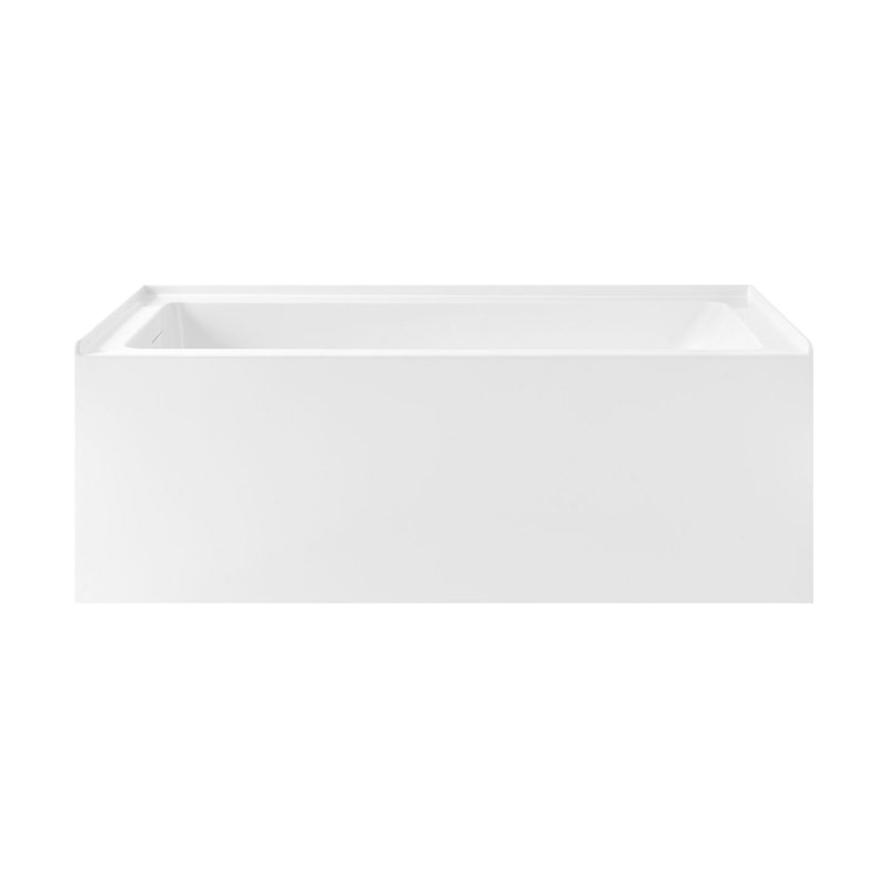 Voltaire 60 X 30 Skirted Soaking Apron Bathtub In Glossy White With Integrated Overflow, Drain Included, Left