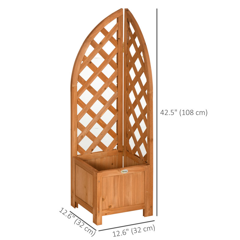 Lit de jardin surélevé avec treillis, boîte à fleurs surélevée en bois