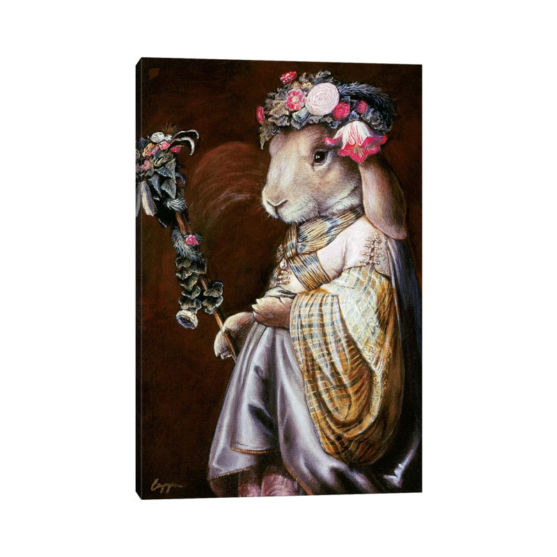 Floral Op by Melinda Copper - Painting on Canvas, Wrapped Canvas, 30.48 cm H x 45.72 cm W