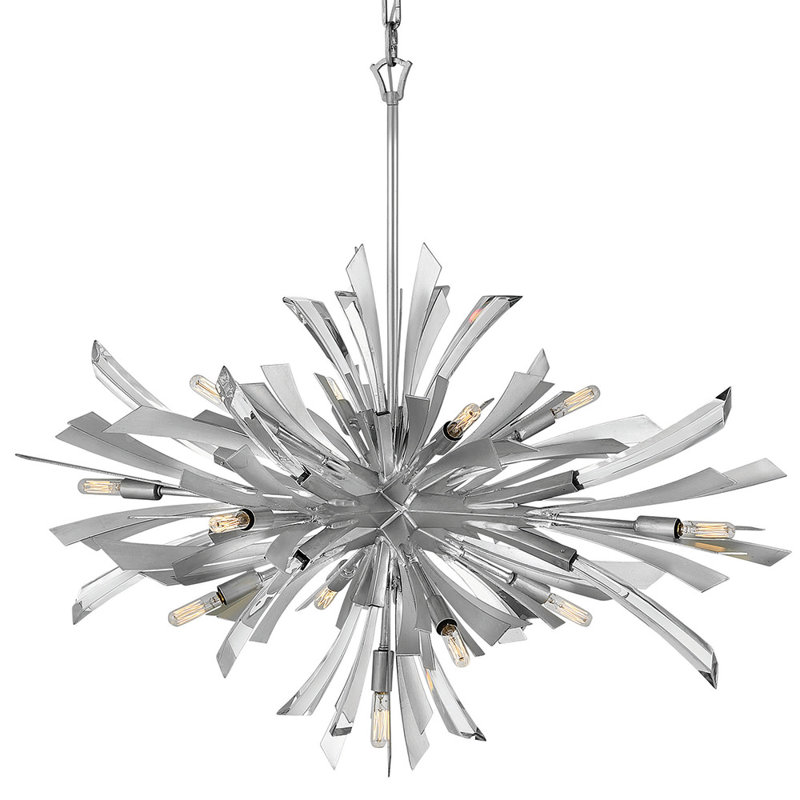 Luminaire suspendu lustre Sputnik 13 lumières Vida, Glacial