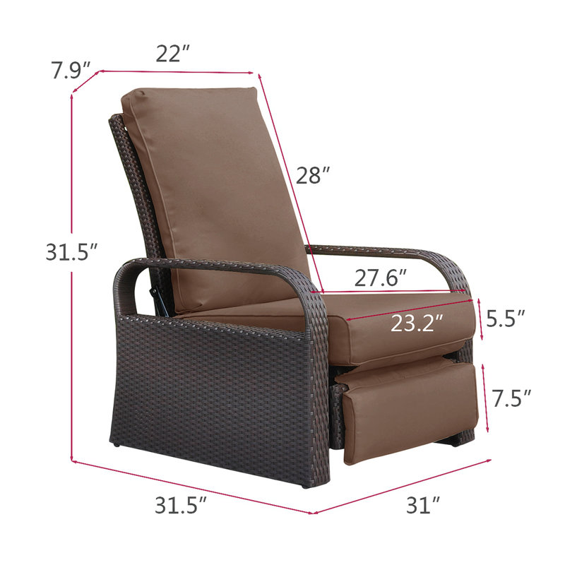 Fauteuil inclinable Luecke, Brun, Brun