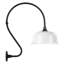Thomas O'Brien, "Academy 18" Larrabee Barn Light in Matte Black with 16" White Rockhouse Shade-451688853-451688855