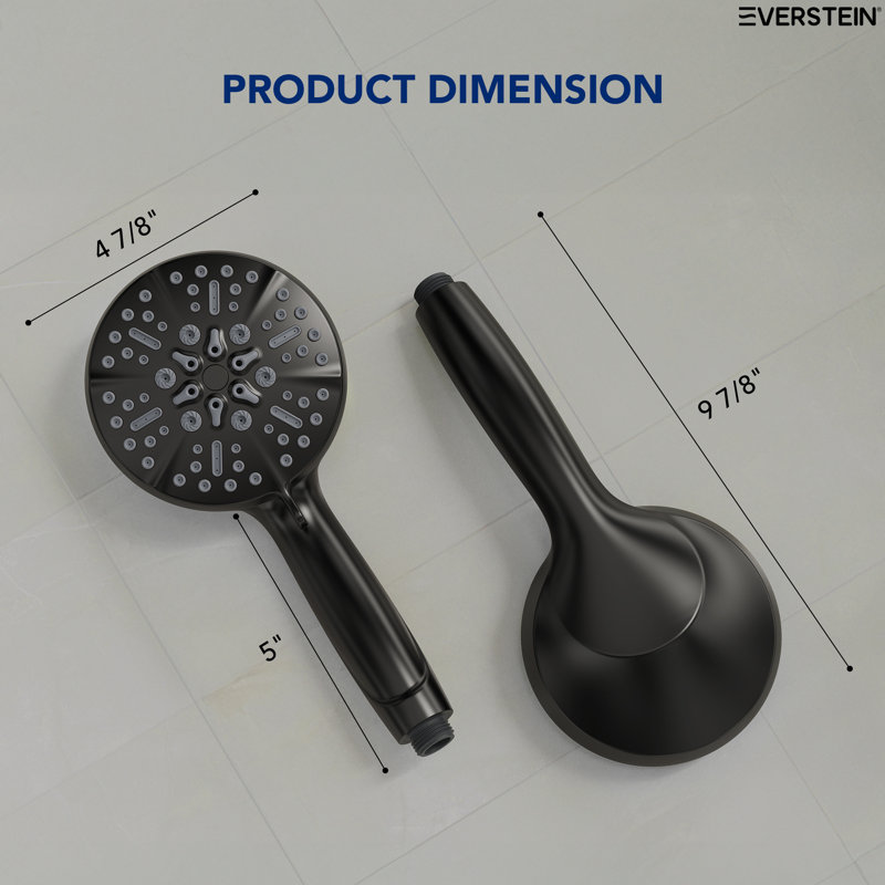 High Pressure 5-Setting Handheld Shower Head, Wall Mount with 59" Flexible Hose, Shower Arm and 1.8 GPM Water-Saving Spray