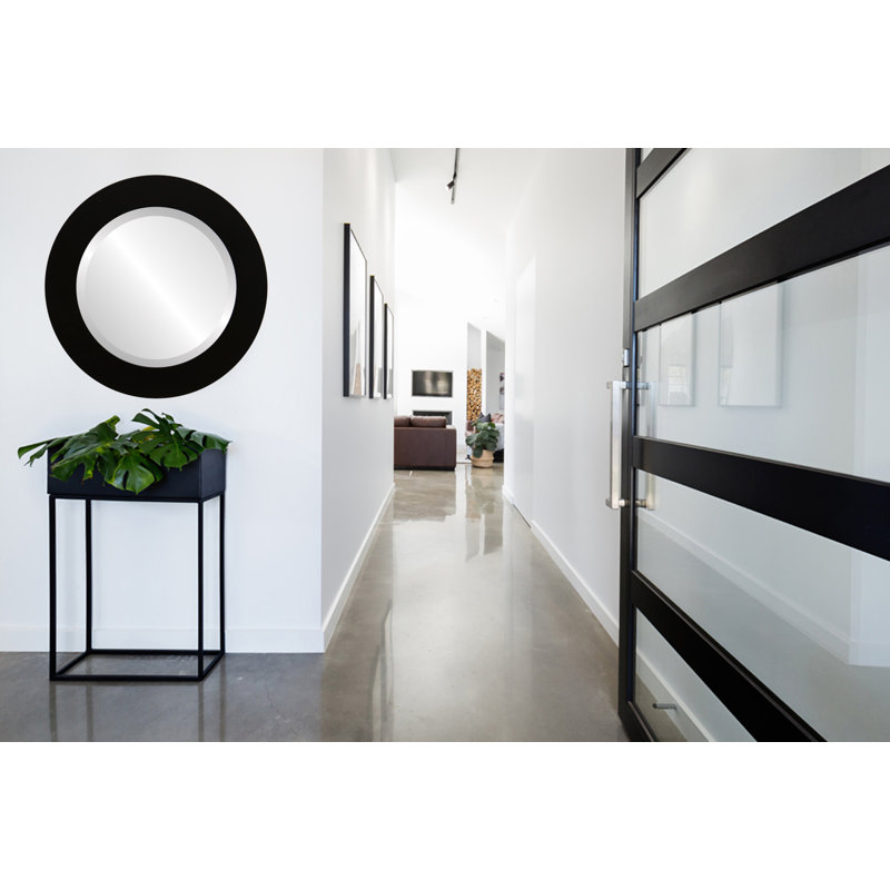 Rubino Round Mirror, 33" H x 33" W, Matte Black