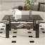 Table basse rectangulaire, plateau en verre trempé avec panneau de fibres à densité moyenne, table moderne pour le salon, verre gris-230083081-230083078