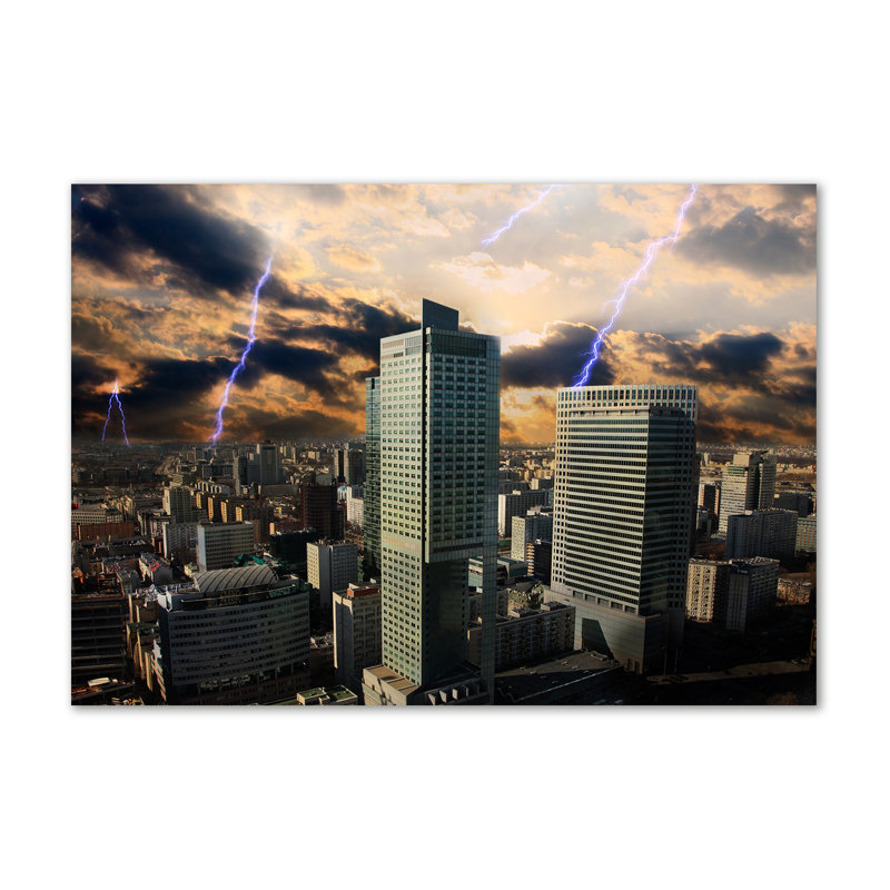 Storm Over Warsaw - Wrapped Canvas Print