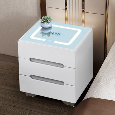 Anabela 50cm W Manufactured Wood Bedside Table