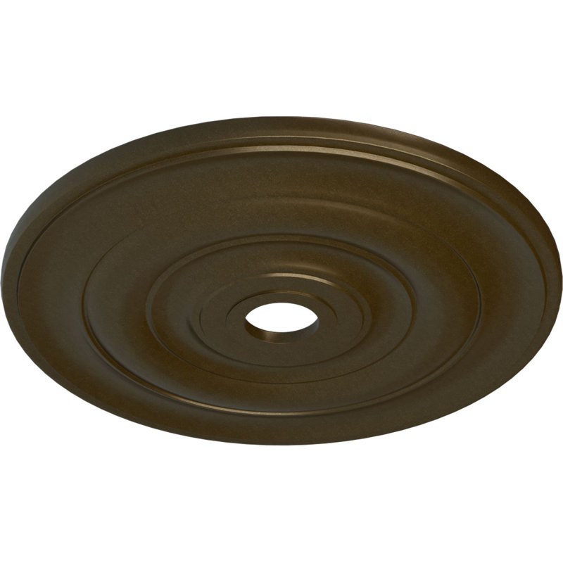 Endurathane Jefferson Ceiling Medallion, 26 1/2"OD x 3 5/8"ID x 1 1/2"P (Fits Canopies up to 5"), Hand-Painted Brass Finish