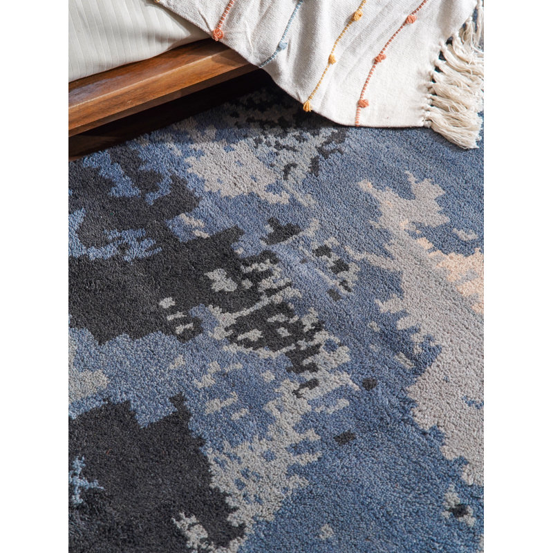 Tapis d'intérieur multicolore 100% laine fait à la main, Rectangle de 5 pi x 8 pi