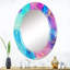Turquoise luxueux abstrait fluide Art V - miroir mural moderne-1287745657