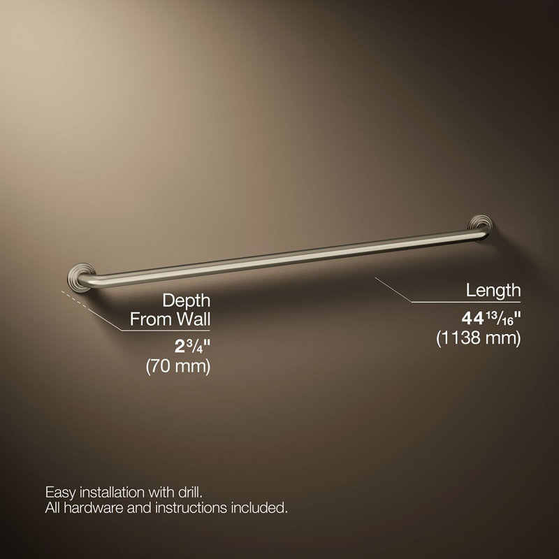 Traditional Grab Bar, Vibrant Brushed Nickel, 42"W