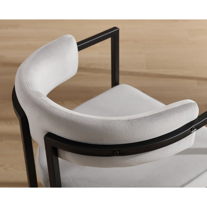 Chaise avec accoudoirs à dossier bas Jesean, Gris, Noir, noir, noir, noir