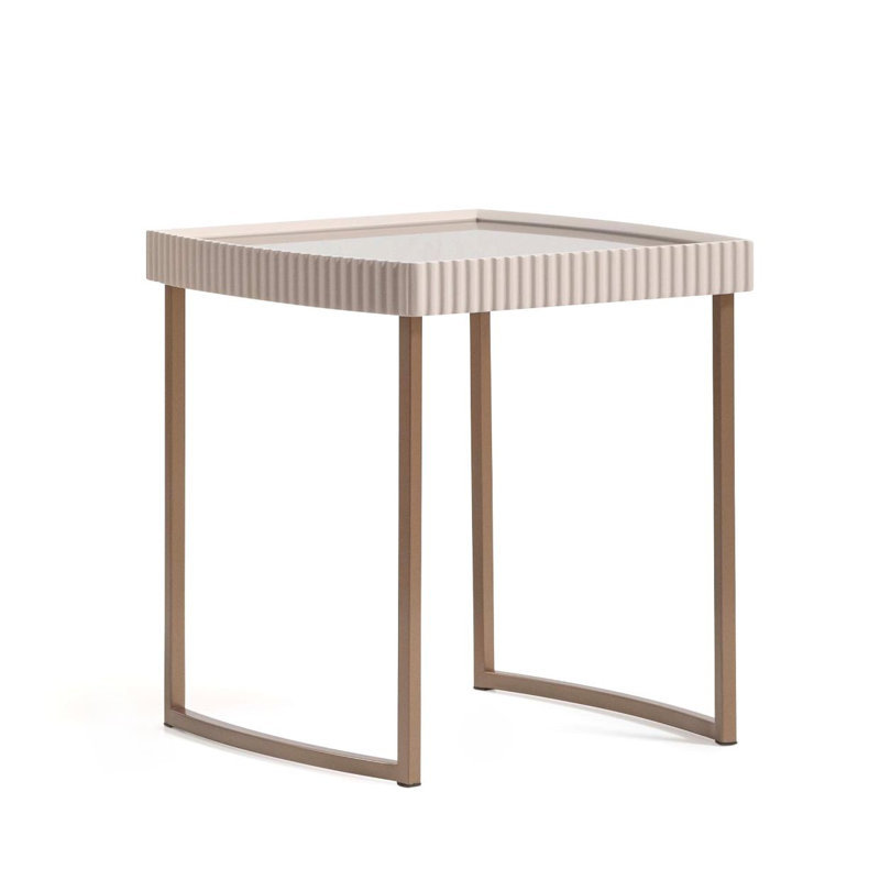 Lisbon Side Table - Silken Cream/Bronze