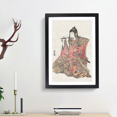 Boy Playing the Flute by Torii Kiyonaga - Picture Frame Painting Print