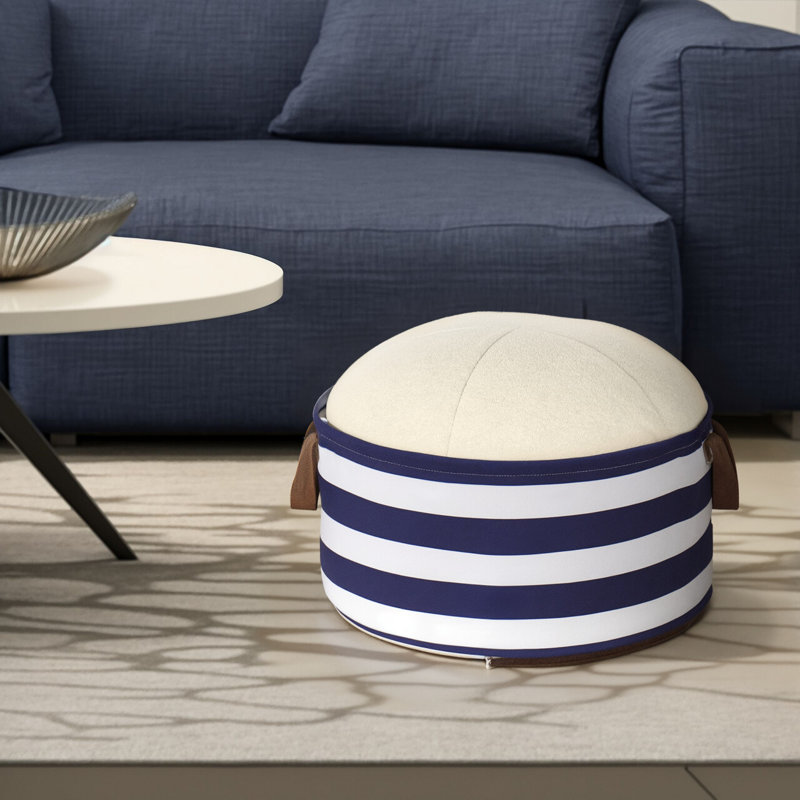 Geometric Comfort Wowmax Pouf Ottoman with Storage, Round Ottoman Foot Rest Pouf Ottoman Stuffed Poufs for Living Room Compression