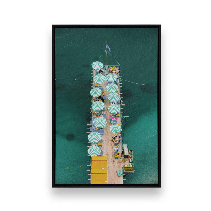 Impression sur toile Pier Paradise, H 18,75 po x l 12,75 po x P 1,75 po, Cadre flottant noir satiné