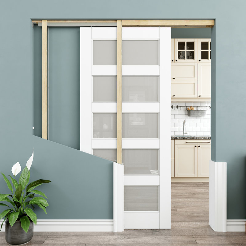 Ensemble de quincaillerie en verre givré 5 pièces, 32 po x 96 po, 1