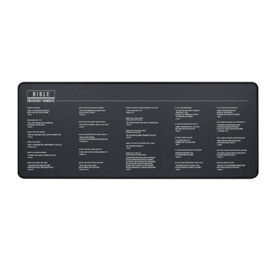 Bible Verses Extended Mouse Pad (31.5’’ x 11.8’’/800 x 300 mm) - Bible Emergency Numbers - XL Gaming Mat with Anti-Fray Cloth and Non-Slip Base