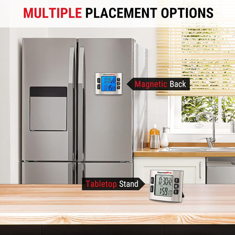 ThermoPro Stainless Steel Dual Countdown Digital Kitchen Timer