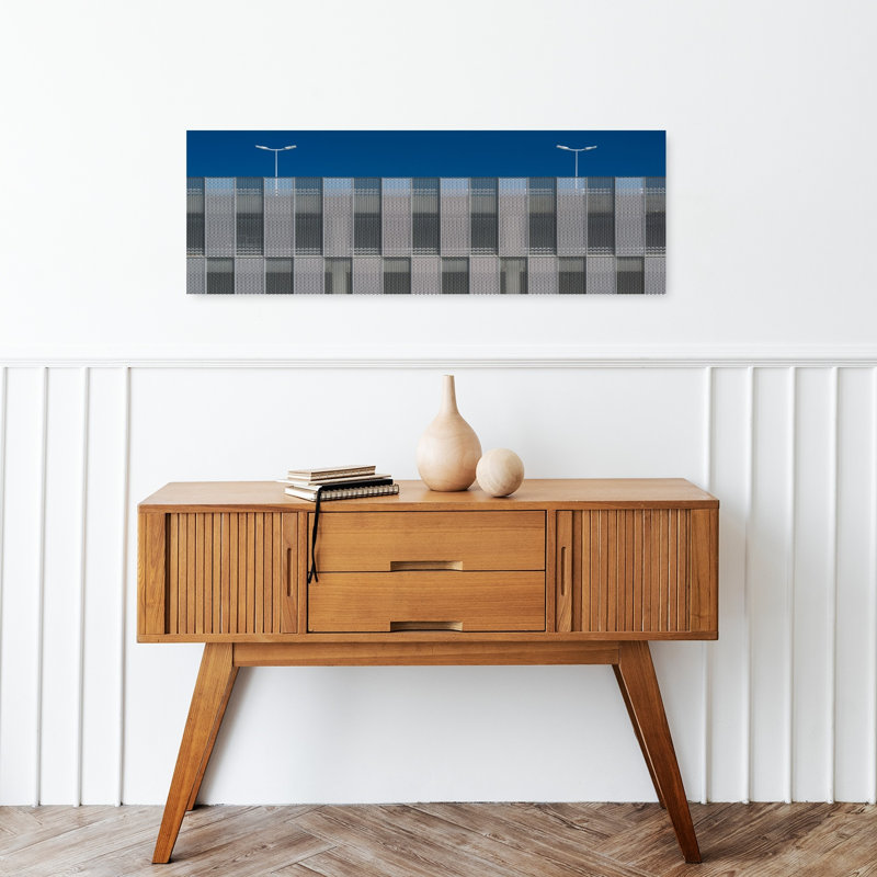Art mural urbain urbain abstrait moderne à ciel bleu abstrait géométrique, H 12 po x l 36 po