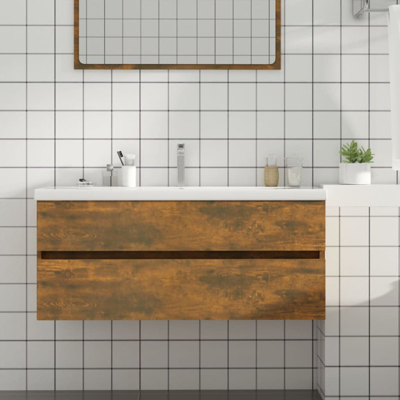 Adjua Bathroom Cabinet, Smoked Oak