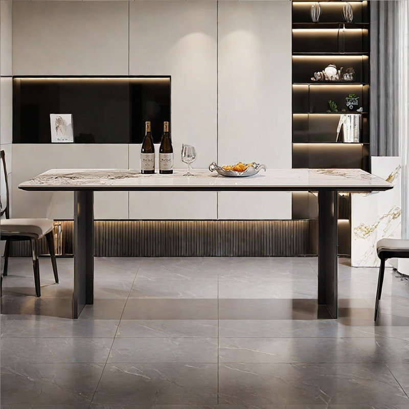 Italian style simple rectangular dining table, 29.53"H x 70.87"L x 35.43"W