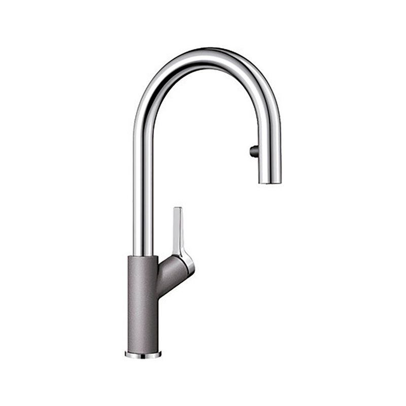 Carena Pull Out Single Lever Monobloc Tap, Alumetallic