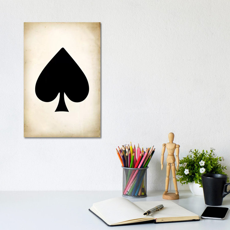 Card II Spade - Wrapped Canvas Print, 20.32 cm H x 30.48 cm W