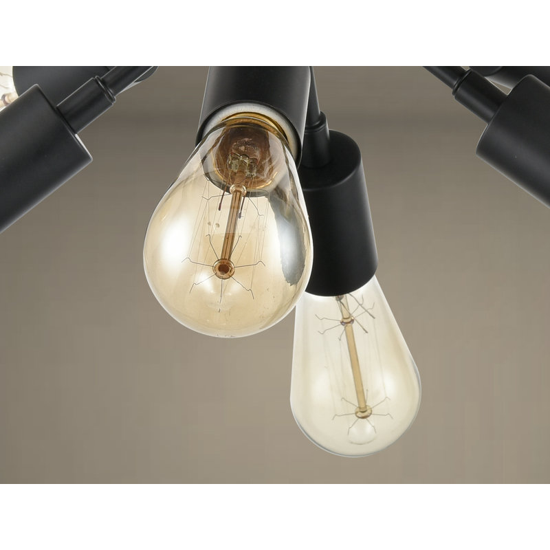 Plafonnier encastré 8 lumières 13,77 po Seekonk, Noir