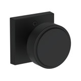 Vashon Full Dummy Knob with Contemporary Square Rose in Lifetime (PVD) Satin Brass