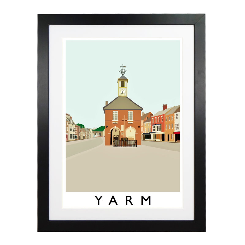 'Yarm 2' 1 Piece Wall Art, 54 cm H x 44 cm W x 2.2 cm D, Black Wood Frame