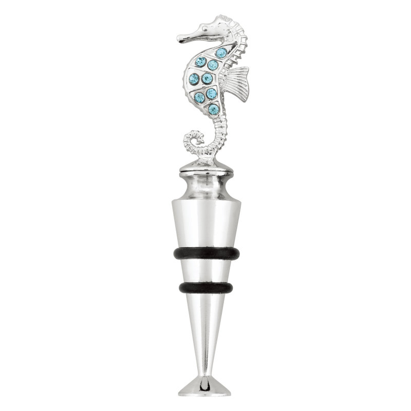 Bouchon de bouteille de vin, cristal, hippocampe