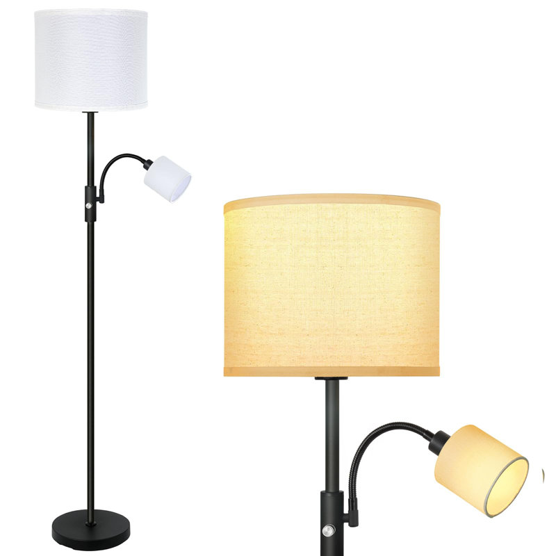 Benancia Black Tree Floor Lamp, White