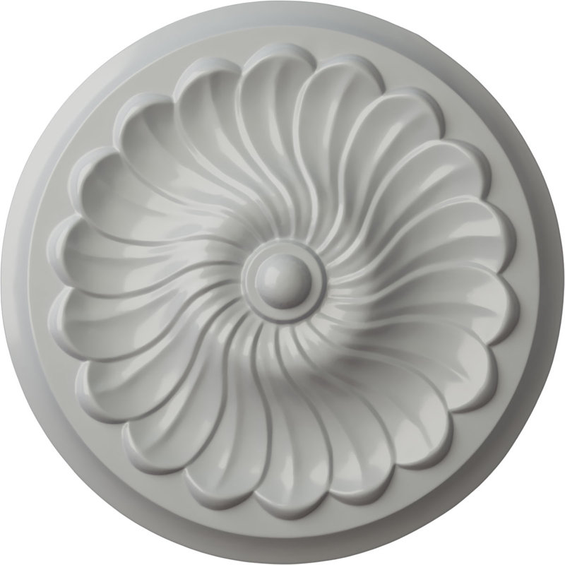 Médaillon de plafond H 12,25 po x l 12,25 po x P 2,25 po, Givré